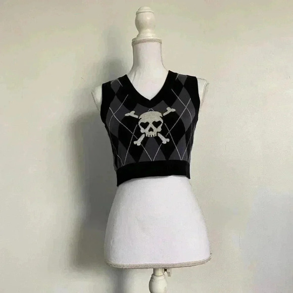 Dolls Kill Tops - Dolls kill uncharm school argyle sweater vest.